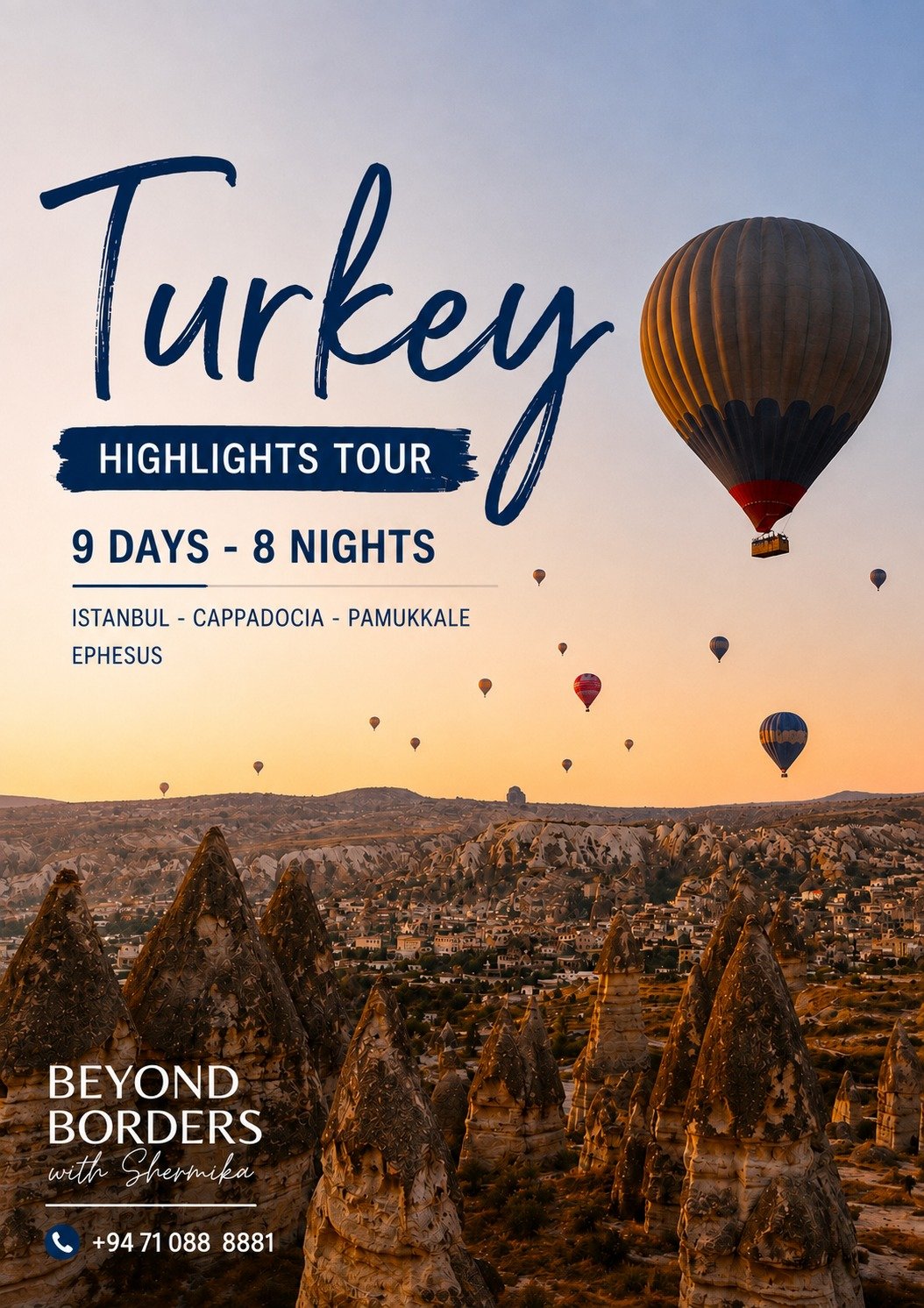 Turkey Highlights Tour featuring Cappadocia hot air balloons and Istanbul, Pamukkale and Ephesus